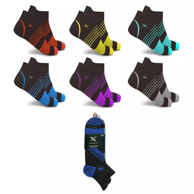 Ultra V-Striped Ankle Compression Socks (6-Pairs) — Large/XL