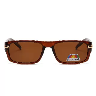 Men Sport Polarized Sunglasses with Thick Wrap Around Temples and Metal Details PL11071