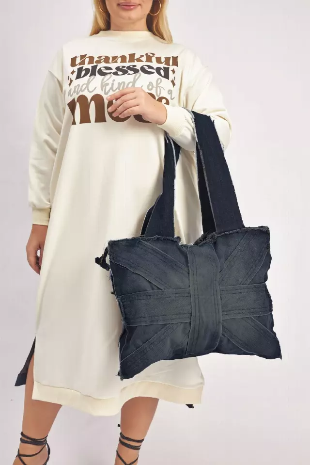 24030 - Elegant Denim Zippered Shoulder Bag - One Size (3-PCS PRE-PACK) ($20.00 Each)
