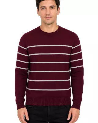 Men's Striped Crew Neck Sweater #262 — W113C / S-M-L-XL