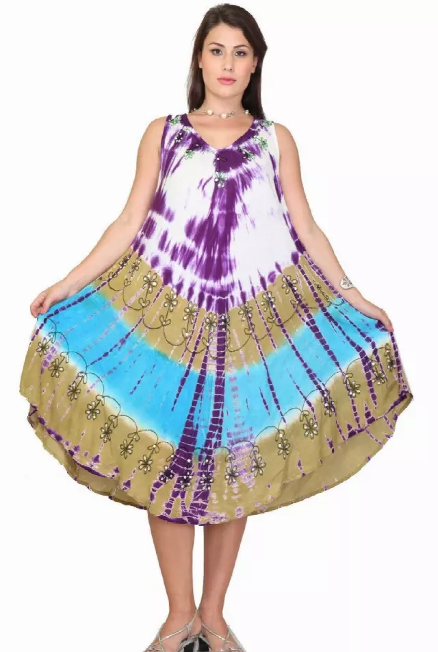 PNA-448 - Women's Tye-Dye Sleeveless Umbrella Dress - (12-PCS PRE-PACK - 6 COLORS) ($6 Each)