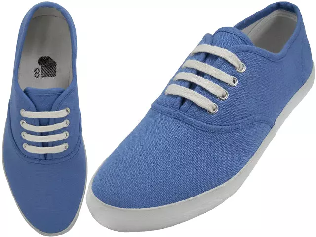 U324L - Women's Casual Canvas Upper Lace Up Shoes — Blue (U324L-BLUE) / 6-10 Assorted