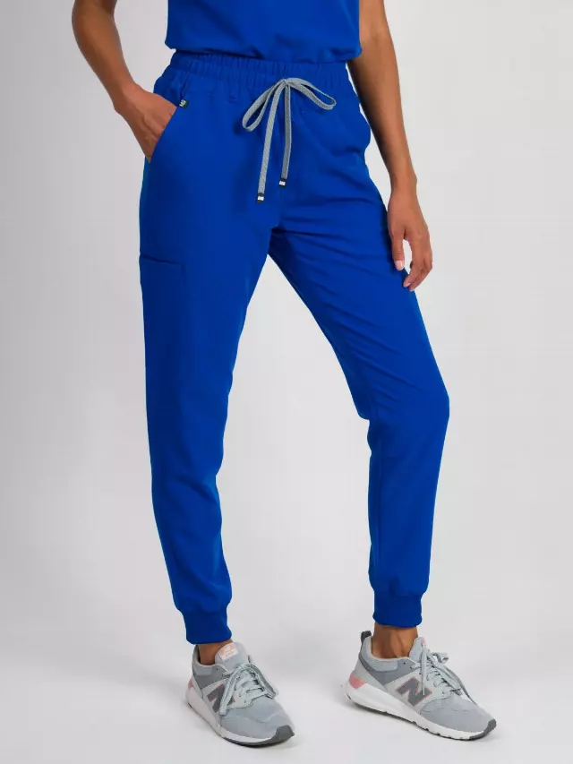 Madison | High-Waisted Jogger Scrub Pants — Deep Royal / S