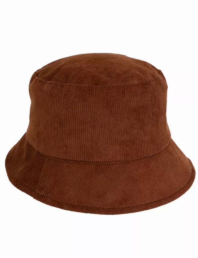 Adrienne Vittadini Corduroy Bucket Hat — CAMEL