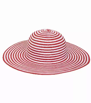 Magid Striped Straw Floppy Sun Sun Hat — RED/WHITE
