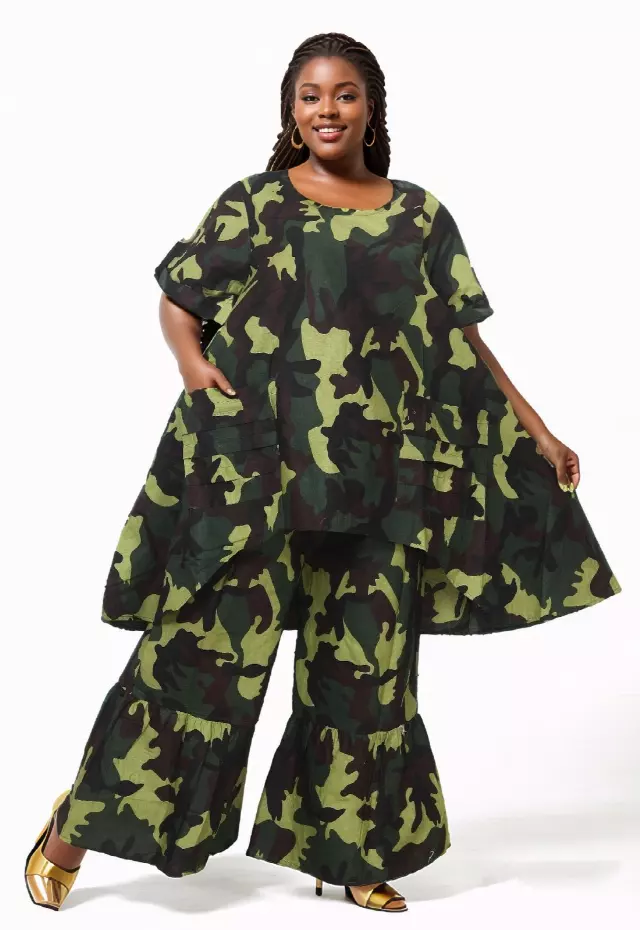 7864 Authentic African Print 2pc Pant Set - $30.00 Each (3 pcs per pack) — Free Size / Print-340A