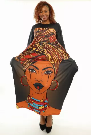 22010 ON SALE!!! Face Print Maxi Dress - One Size (6-PCS PRE-PACK) ($12.00 Each)
