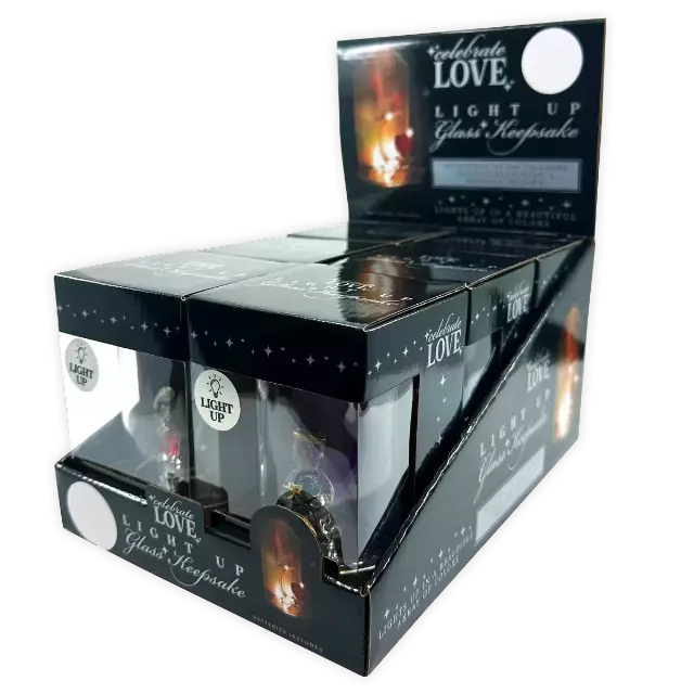 Light-Up Glass Keepsake - 6 Pieces Per Retail Ready Display 24545