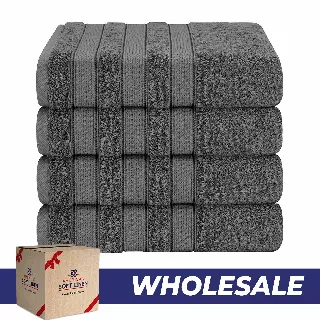 Salem 4 Piece 100% Cotton Luxury Turkish Bath Towel Sets - 6 Set Case Pack - Wholesale bath towels