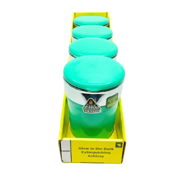 Glow in The Dark Butt Bucket Ashtray with LED Light - 4 Pieces Per Retail Ready Display 40970