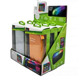 Wireless Speaker Transparent with LED Lights - 6 Pieces Per Retail Ready Display 23874