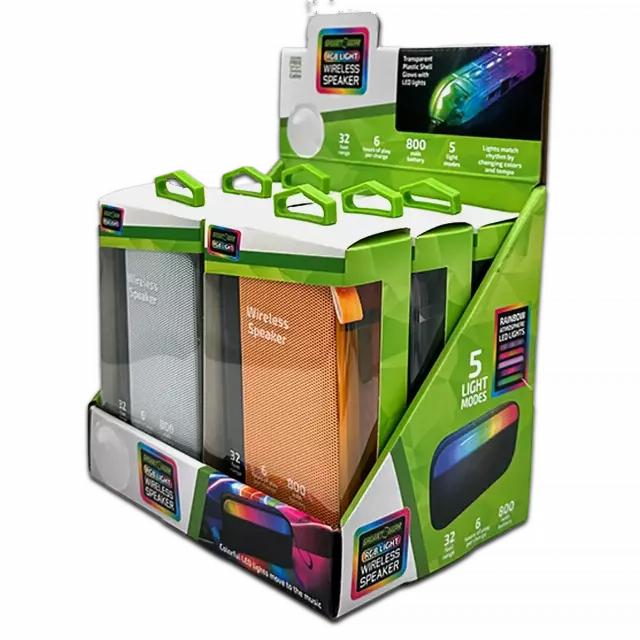 Wireless Speaker Transparent with LED Lights - 6 Pieces Per Retail Ready Display 23874