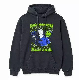 HALLOWEEN NEON MICHAEL MYERS HOODIE BLACK