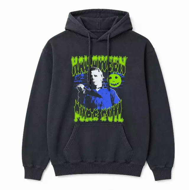 HALLOWEEN NEON MICHAEL MYERS HOODIE BLACK
