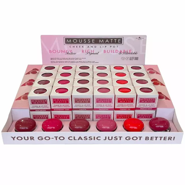 Italia Deluxe Mousse Matte Cheek And Lip Pot - Wholesale Display 48 Units (309MPB)
