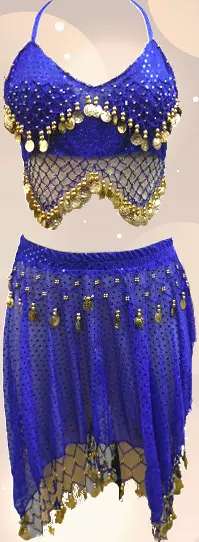 CHH-16058- 2 pc Women's Belly Dance Costume Set - $12.00 Each (3 pcs per pack) — Royal Blue