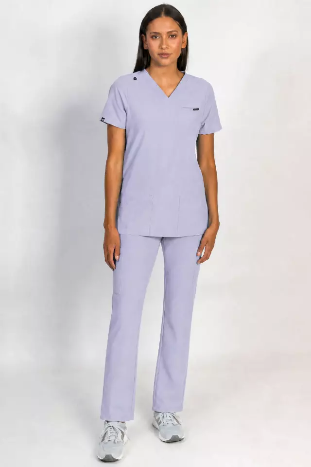 Liliana | Straight Leg Scrubs Set — Glacial Blue / L