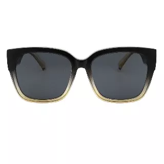 Women's Oversized Cat Eye Sunglasses with Sleek T-Logo Gold Metal Side Accents P11127