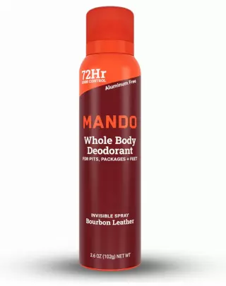 Mando Whole Body Men’s Aluminum Free Invisible Spray Deodorant – Bourbon Leather – 3.6oz – Pack Of 01