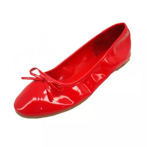 S8400L - Women's "Easy USA" Patent Ballerina Shoes — Red (S8400L-R) / 5-10 Assorted