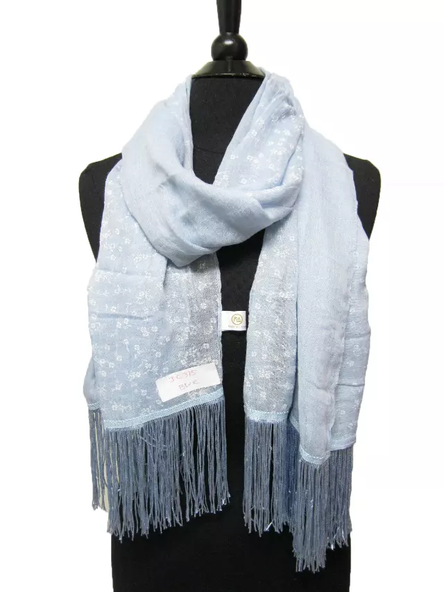JC315 Tassel Spring Scarf — Blue