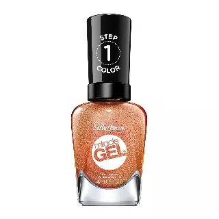 Sally Hansen Miracle Gel Salon Quality Nail Polish | Gel-Like Formula, Two-Step System, No UV Light Needed, Long Lasting | Opaque, Shimmery | 382 Sundown Socialite | Brown Orange Nail Color
