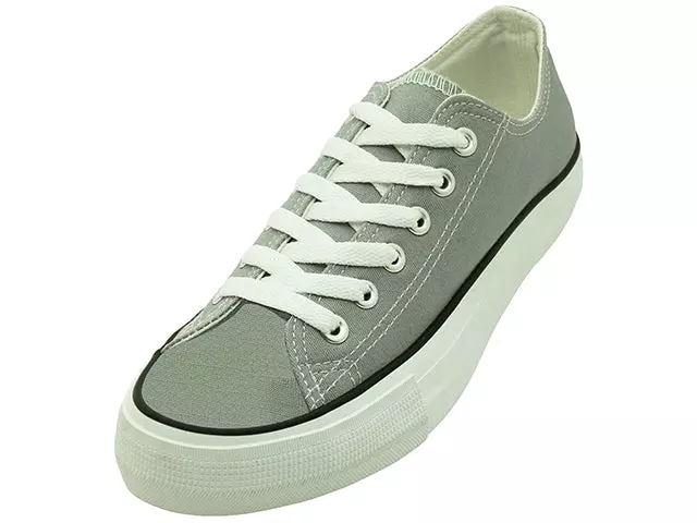 S327M - Men's "Easy USA" Basketball Lace Up Canvas Shoes — Gray (S327M-G) / 7-13 Assorted