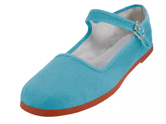 T2-114L - Women's "Easy USA" Cotton Upper Classic Mary Jane Shoes — Lt. Blue (T2-114L-X) / 39