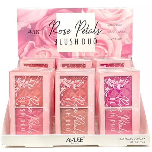 Amuse Rose Petals Blush Duo - Wholesale Display 24 Units (BL3097MIX)