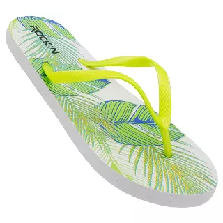 Women's Glitter Tropical Leaves Flip Flops
