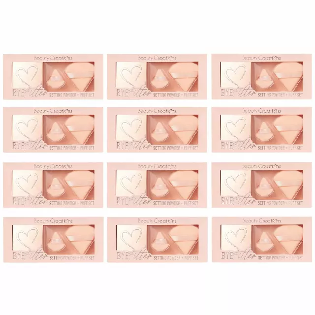 Beauty Creations Bye Filter Pink Cloud Setting Powder + Puff - Wholesale 12 Set (BFSPP-SET2)
