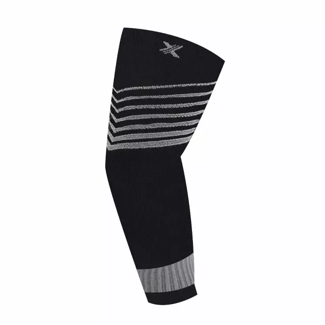 ULTRA V-STRIPED COMPRESSION ELBOW SLEEVES (1-PAIR) — Gray / Small/Medium