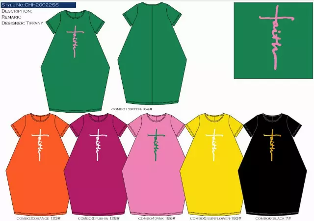 CHH-20022SS- Short Sleeve Women's Maxi Balloon Dress With Faith Cross - One Size (6-PCS PRE-PACK- 6 Assorted Colors) ($20 Each)