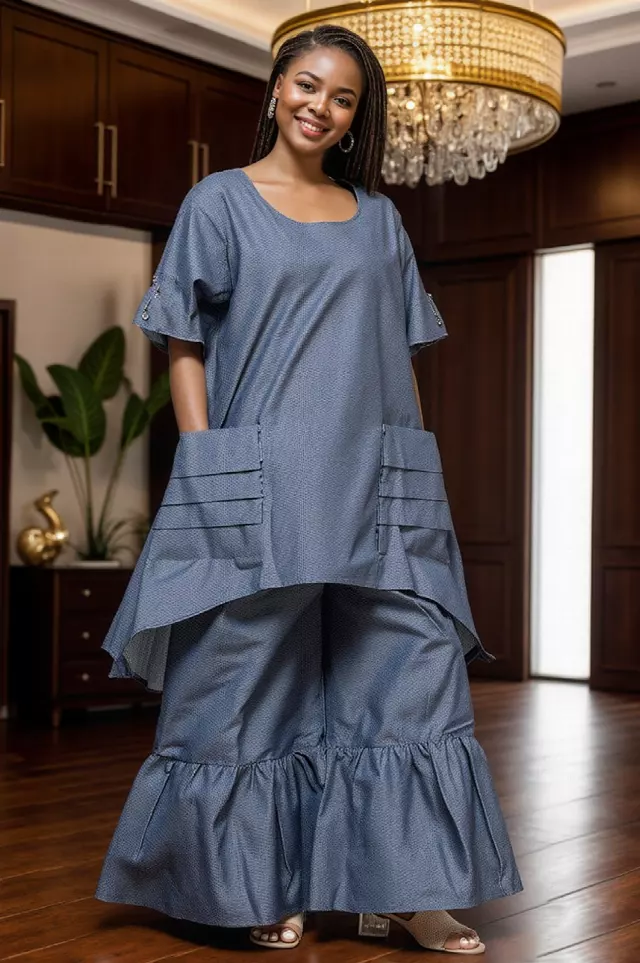 7864 Denim 2pc Pant Set - $25 Each (3 pcs per pack)