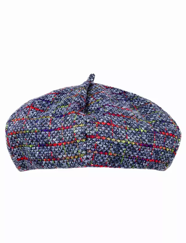 Adrienne Vittadini Tweed Beret — GRAY