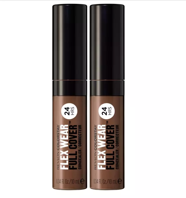 Revlon ColorStay Flex Wear, Full Cover Non-Creasing Concealer, Infused with Hyaluronic Acid & Vitamin E, Flexible Longwear, 078 Truffle, 0.34 fl oz. (Pack of 2)