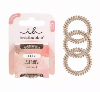 invisibobble SLIM Traceless Spiral Hair Ties – Bronze Me Pretty – Strong Elastic Grip Coil Hair Accessories for Women – No Kink Non Soaking – Gentle for Girls Teens and Thick Hair, 3 Count (Pack of 1)