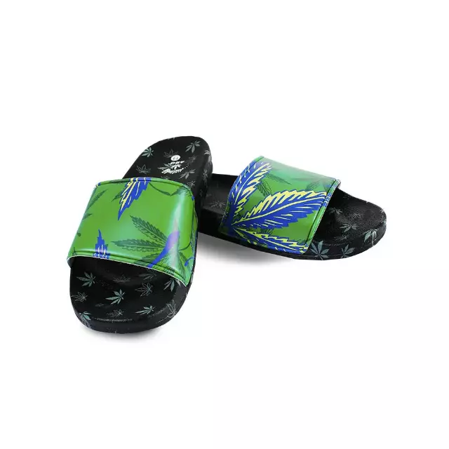 Himpy Slides - Mens Tropicana Cookies Dark Green Sandal - 1 Pair Per Pack — 11