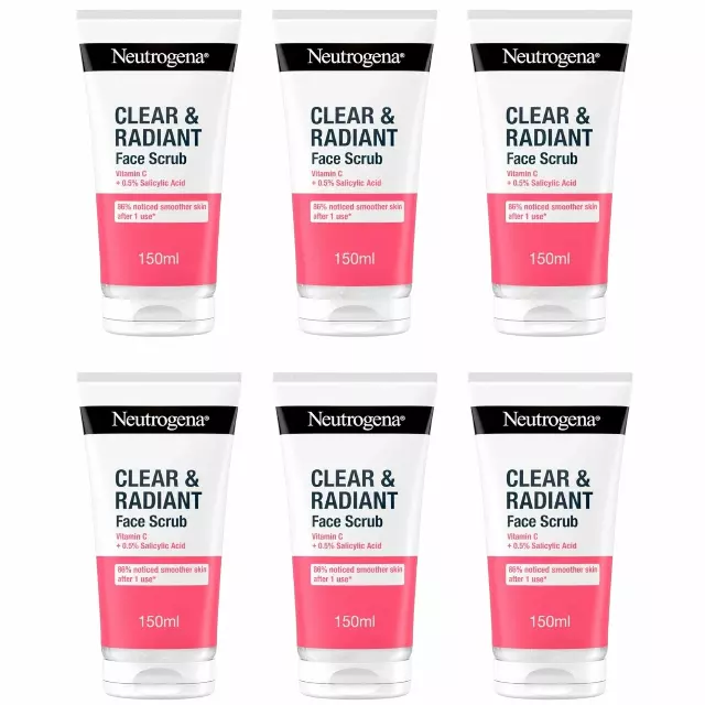 Neutrogena Clear & Radiant 150ml Daily Exfoliator Pack - Wholesale 6 Units (NEUTROGENA 8430)