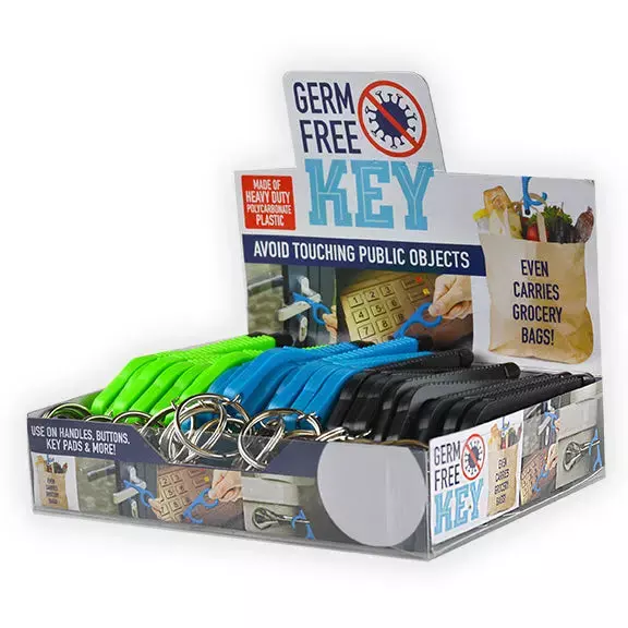 Plastic Germ Free Key Ring 24 Pieces Per Retail Ready Display 21875