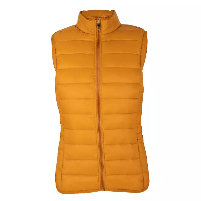Women’s Solid Full Zip Puffer Vest - Style #LV806 -$10.90/Unit 12 PC — S-XL (WHOLESALE) / Pumpkin Spice