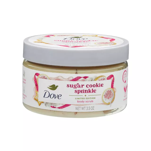 Dove Sugar Cookie Sprinkle Body Scrub Exfoliating Body Polish, 3.5 oz, PETA Approved Vegan, Moisturizing Skin Exfoliator