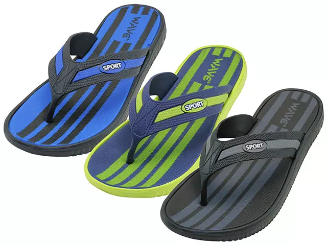 M7752 - Wholesale Men's " Wave " Sport Thong Sandals