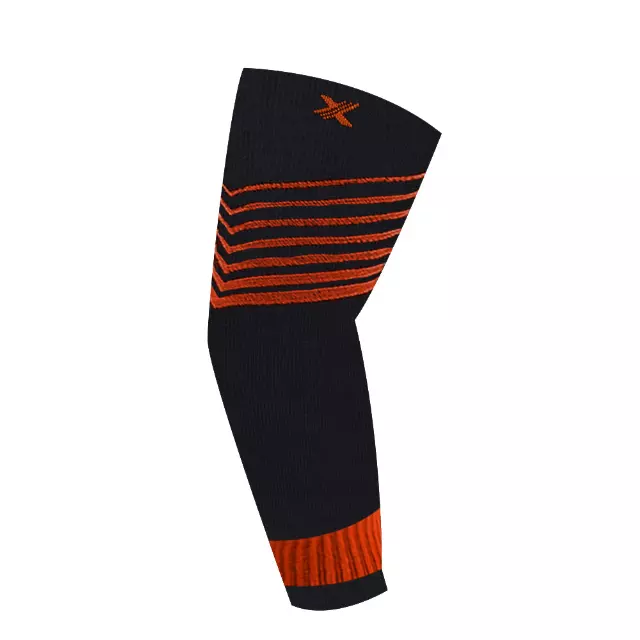 ULTRA V-STRIPED COMPRESSION ELBOW SLEEVES (1-PAIR) — Red / Small/Medium