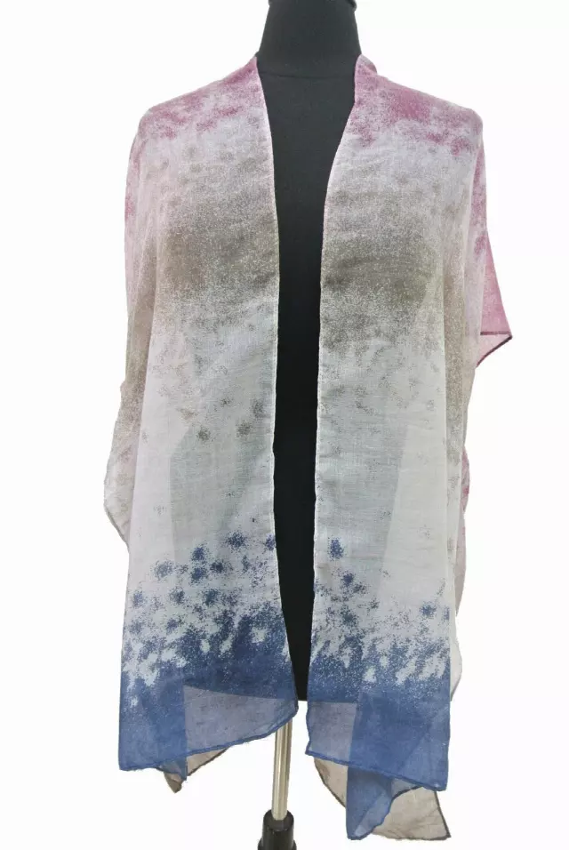 QC210 Tie Dye Look Spring Kimono — Fuchsia