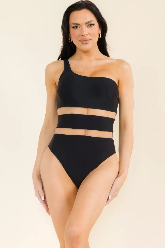 H2746 Midnight Mesh One Piece — Black