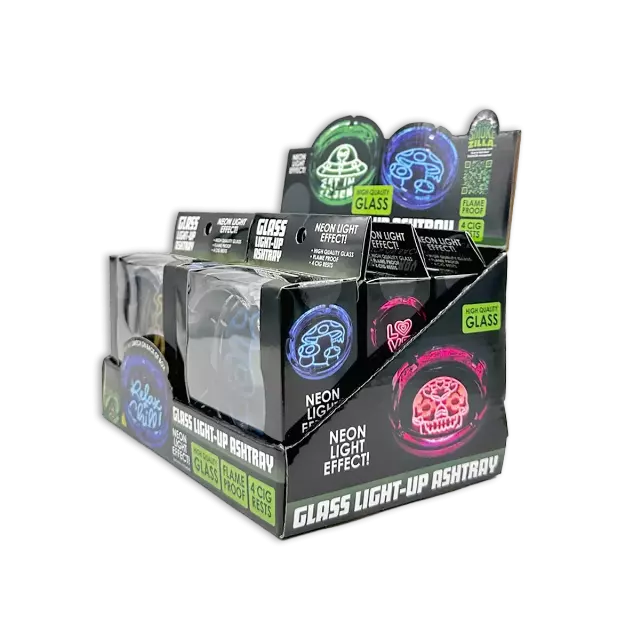 Light-Up Glass Ashtray - 6 Pieces Per Retail Ready Display 25271