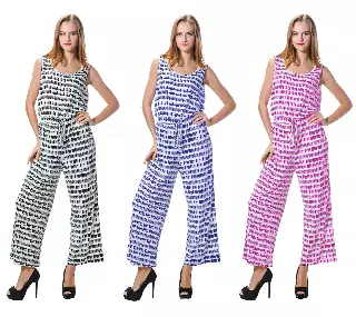 CHH-16117- Women's Summer Print Long Length Sleeveless Jumpsuit (6-PCS PRE-PACK)