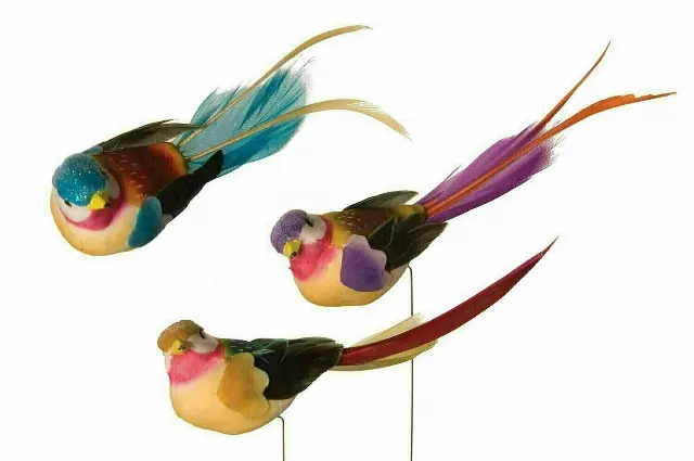 DP2014 – Asst 5” long Tropical bird on wire “DZ” Min 1 dz, – Case 60 Dozen