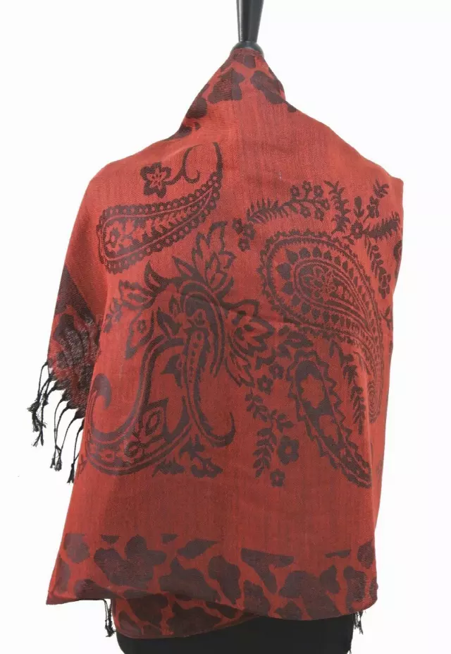 E270 Pattern Pashmina — red